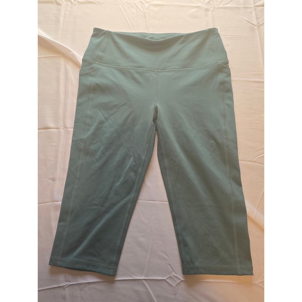 DSG Womens Green Capri Leggings‎ Small Activewear Workout Yoga Gym Pockets